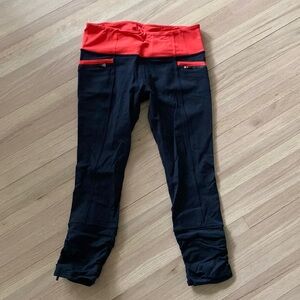 GUC Lululemon crop leggings with zipper openings